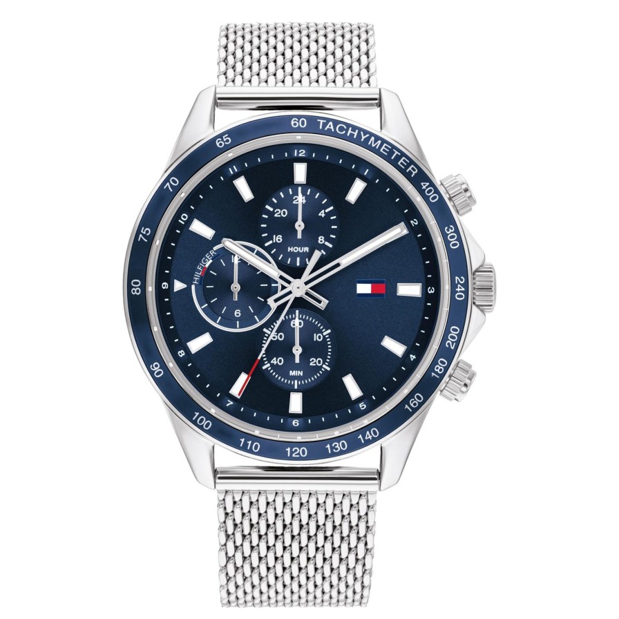 Relogios Tommy Hilfiger Watches Homem  Relogio Aco Azul Malha Milanesa ~  Watchboutiq